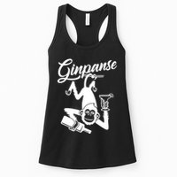 Ginpanse Chimpanzee Chimp Monkey Gin Drink Party Fun Comedy Womens Tank Top