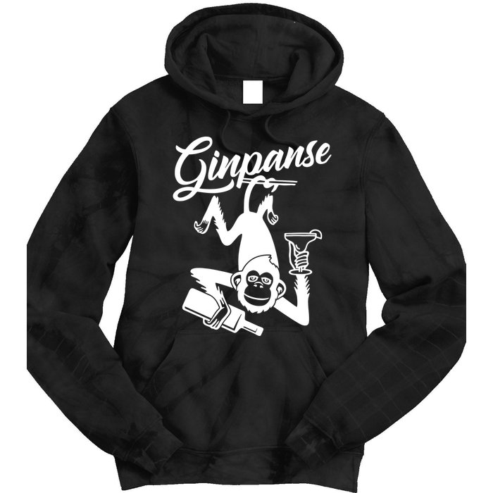 Ginpanse Chimpanzee Chimp Monkey Gin Drink Party Fun Comedy Tie Dye Hoodie