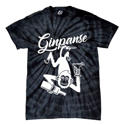 Ginpanse Chimpanzee Chimp Monkey Gin Drink Party Fun Comedy Tie-Dye T-Shirt