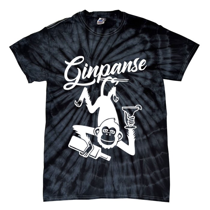 Ginpanse Chimpanzee Chimp Monkey Gin Drink Party Fun Comedy Tie-Dye T-Shirt