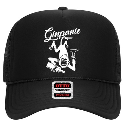 Ginpanse Chimpanzee Chimp Monkey Gin Drink Party Fun Comedy Trucker Hat
