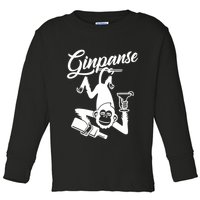 Ginpanse Chimpanzee Chimp Monkey Gin Drink Party Fun Comedy Toddler Long Sleeve Shirt