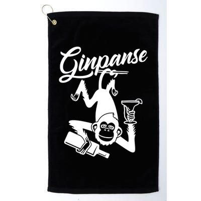 Ginpanse Chimpanzee Chimp Monkey Gin Drink Party Fun Comedy Golf Towel