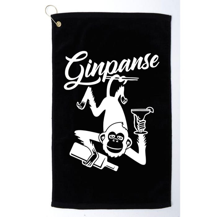 Ginpanse Chimpanzee Chimp Monkey Gin Drink Party Fun Comedy Golf Towel