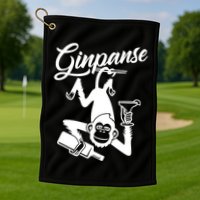 Ginpanse Chimpanzee Chimp Monkey Gin Drink Party Fun Comedy Golf Towel