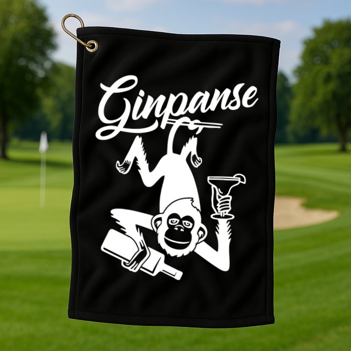 Ginpanse Chimpanzee Chimp Monkey Gin Drink Party Fun Comedy Golf Towel