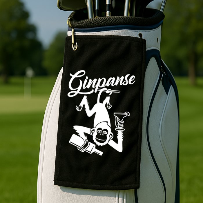 Ginpanse Chimpanzee Chimp Monkey Gin Drink Party Fun Comedy Golf Towel