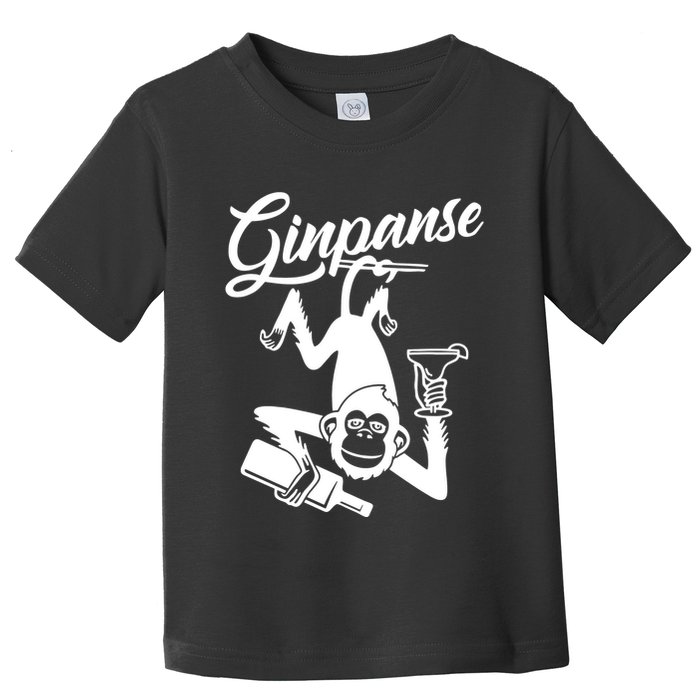 Ginpanse Chimpanzee Chimp Monkey Gin Drink Party Fun Comedy Toddler T-Shirt