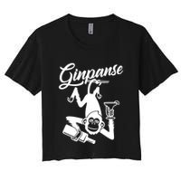 Ginpanse Chimpanzee Chimp Monkey Gin Drink Party Fun Comedy Crop Top