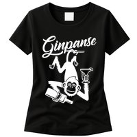 Ginpanse Chimpanzee Chimp Monkey Gin Drink Party Fun Comedy Womens T-Shirt