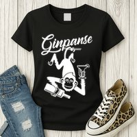 Ginpanse Chimpanzee Chimp Monkey Gin Drink Party Fun Comedy Womens T-Shirt