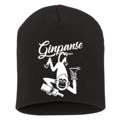 Ginpanse Chimpanzee Chimp Monkey Gin Drink Party Fun Comedy Short Acrylic Beanie