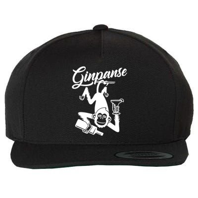 Ginpanse Chimpanzee Chimp Monkey Gin Drink Party Fun Comedy Wool Snapback Cap