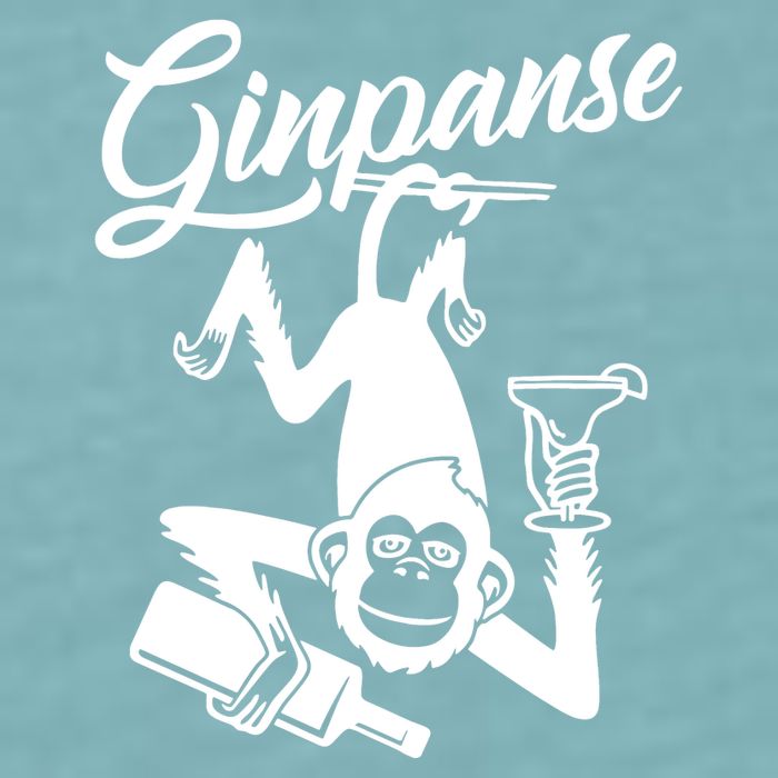 Ginpanse Chimpanzee Chimp Monkey Gin Drink Party Fun Comedy Sueded Cloud Jersey T-Shirt