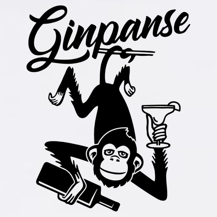 Ginpanse Chimpanzee Chimp Monkey Gin Drink Party Fun Comedy Garment-Dyed Sweatshirt