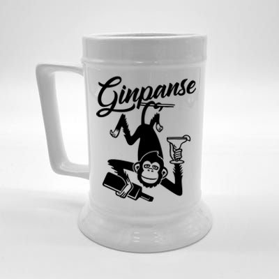 Ginpanse Chimpanzee Chimp Monkey Gin Drink Party Fun Comedy Beer Stein