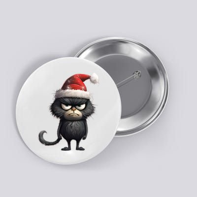 Grumpy Christmas Cat Button