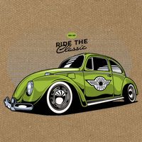 Green Classic Cars Cotton Canvas Backpack
