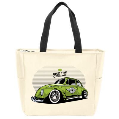 Green Classic Cars Zip Tote Bag