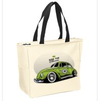 Green Classic Cars Zip Tote Bag