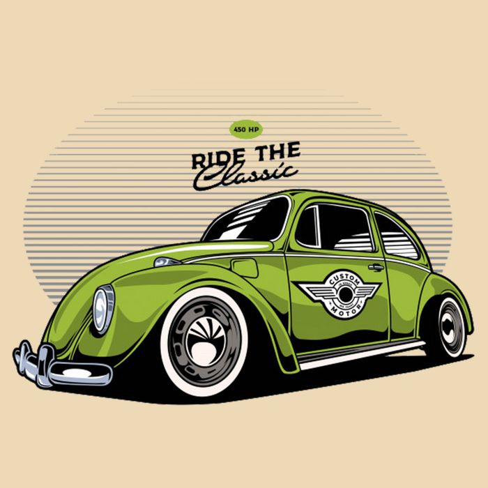 Green Classic Cars Zip Tote Bag