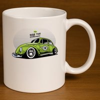 Green Classic Cars 11oz C Handle Ceramic Mug