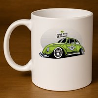 Green Classic Cars 11oz C Handle Ceramic Mug