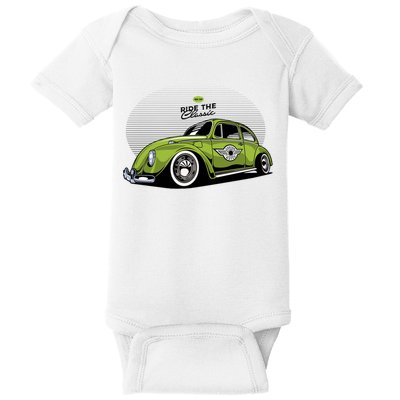 Green Classic Cars Baby Bodysuit