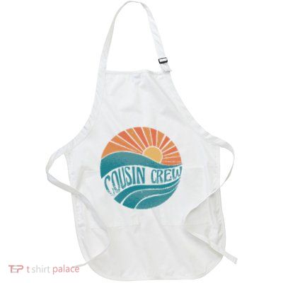 Groovy Cousin Crew 2025 Summer Vacation Beach Family Full-Length Apron With Pockets