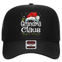 Grandma Claus Christmas Lights Family Matching Pajama High Crown Mesh Back Trucker Hat