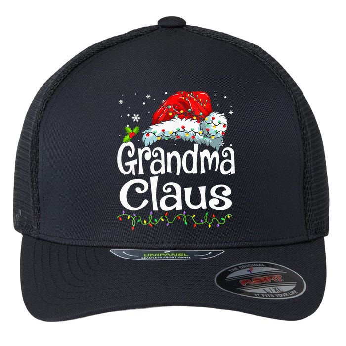 Grandma Claus Christmas Lights Family Matching Pajama Flexfit Unipanel Trucker Cap