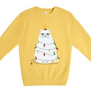 Grumpy Christmas Cat Premium Crewneck Sweatshirt