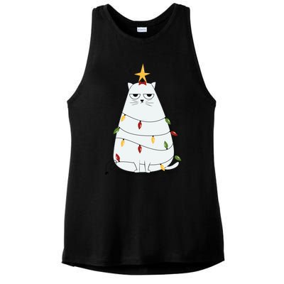 Grumpy Christmas Cat Ladies PosiCharge Tri-Blend Wicking Tank