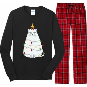 Grumpy Christmas Cat Long Sleeve Pajama Set