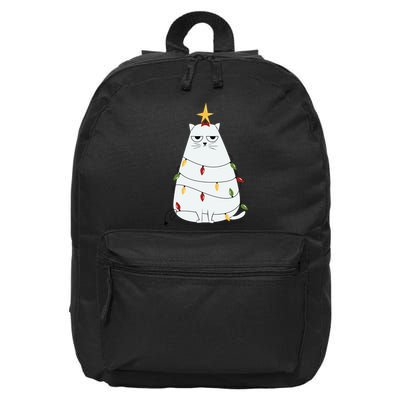 Grumpy Christmas Cat 16 in Basic Backpack