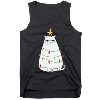 Grumpy Christmas Cat Tank Top