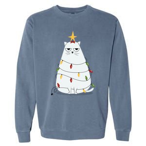 Grumpy Christmas Cat Garment-Dyed Sweatshirt