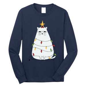 Grumpy Christmas Cat Long Sleeve Shirt