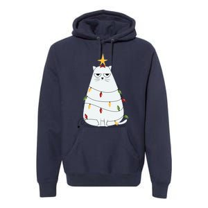 Grumpy Christmas Cat Premium Hoodie