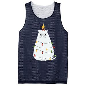 Grumpy Christmas Cat Mesh Reversible Basketball Jersey Tank