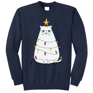 Grumpy Christmas Cat Tall Sweatshirt