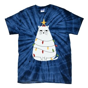 Grumpy Christmas Cat Tie-Dye T-Shirt