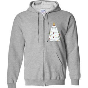 Grumpy Christmas Cat Full Zip Hoodie