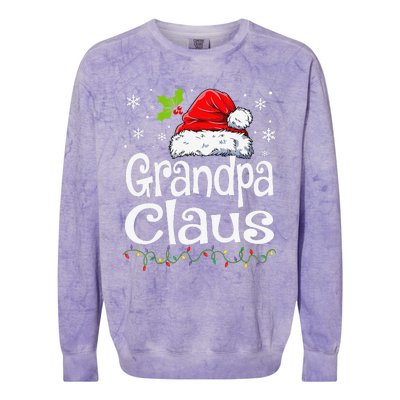 Grandpa Claus Christmas Lights Pajama Family Matching Colorblast Crewneck Sweatshirt