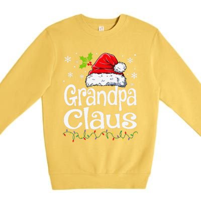 Grandpa Claus Christmas Lights Pajama Family Matching Premium Crewneck Sweatshirt