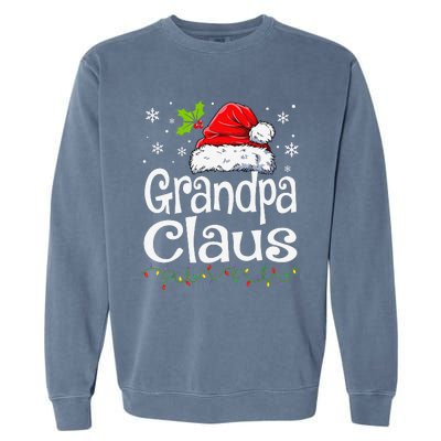 Grandpa Claus Christmas Lights Pajama Family Matching Garment-Dyed Sweatshirt