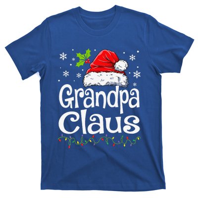 Grandpa Claus Christmas Lights Pajama Family Matching T-Shirt