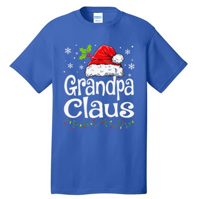 Grandpa Claus Christmas Lights Pajama Family Matching Tall T-Shirt