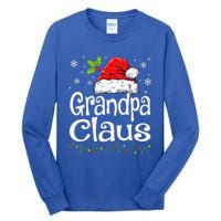 Grandpa Claus Christmas Lights Pajama Family Matching Tall Long Sleeve T-Shirt