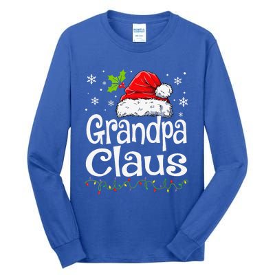 Grandpa Claus Christmas Lights Pajama Family Matching Tall Long Sleeve T-Shirt